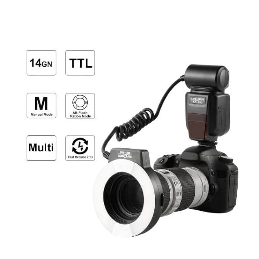 K&F Concept マクロリングフラッシュ KF-150C Canon用マクロリングフラッシュ KF-150C TTL対応［K&F Concept